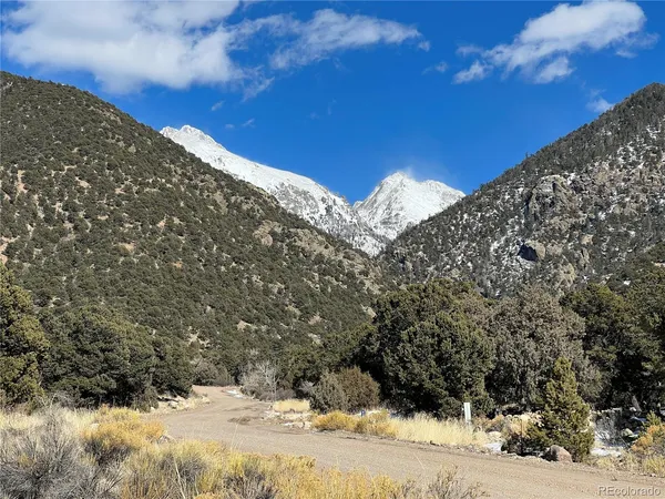 a view of a snow on the side of a road