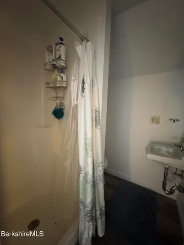 a bathroom with a shower