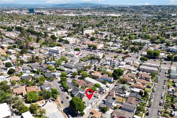 an aerial view of multiple house