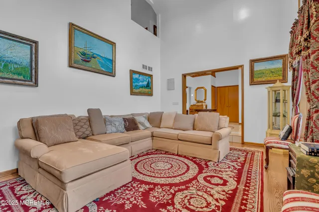 a living room with furniture and a couch