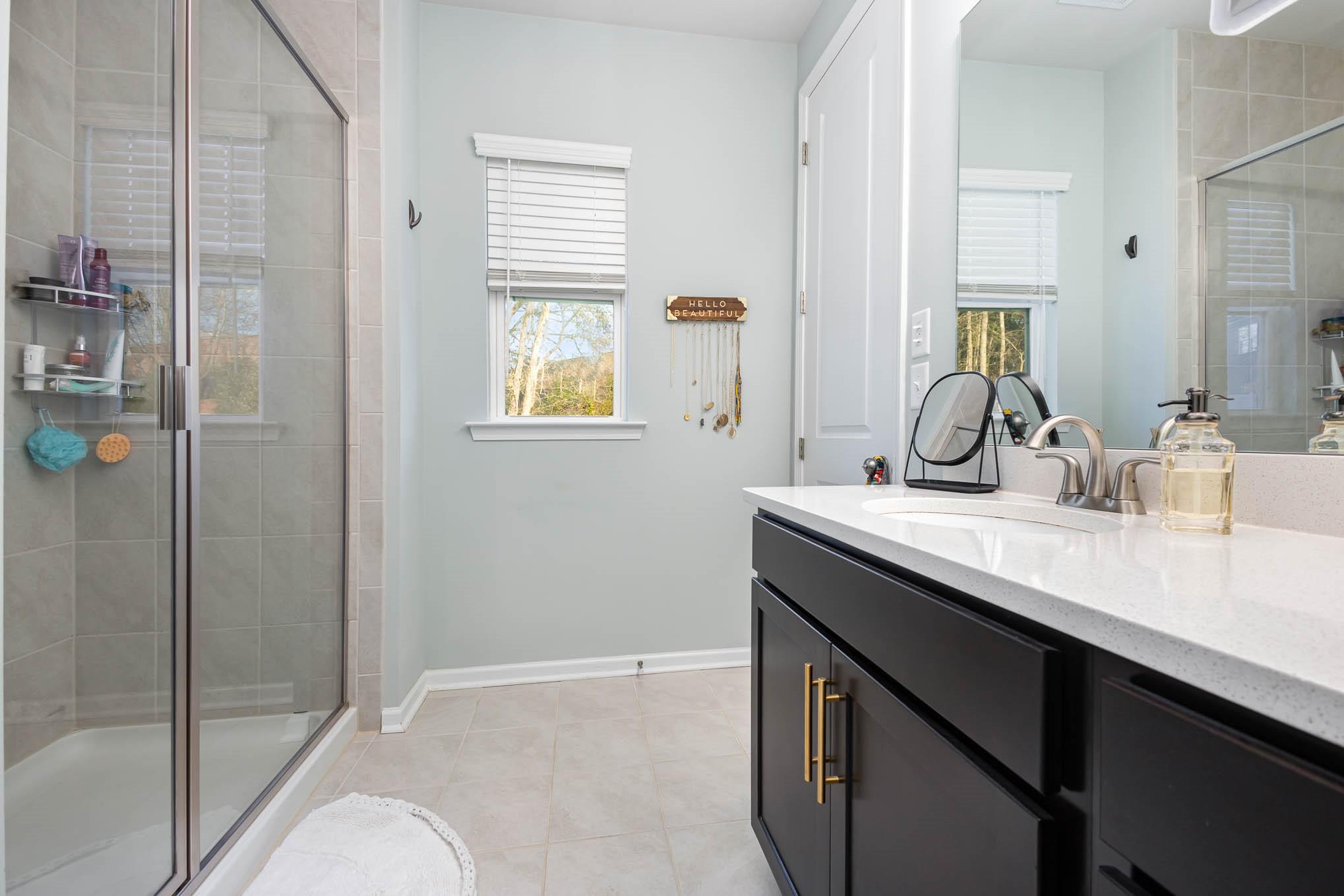 514 Madison Falls Fort Mill, SC 29708 - Photo 25 of 29 a bathroom with a sink and a mirror