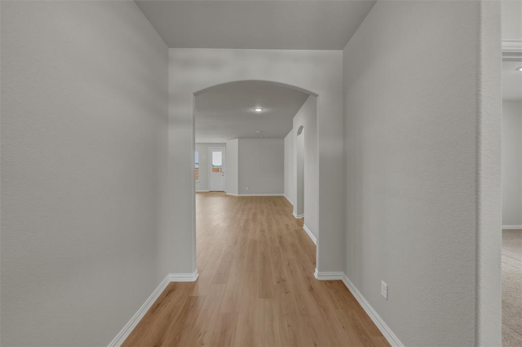 1209 Colca Drive Springtown, TX 76082 - Photo 5 of 24 Archway entry to a main living area featuring light wood-finish flooring and light gray painted walls