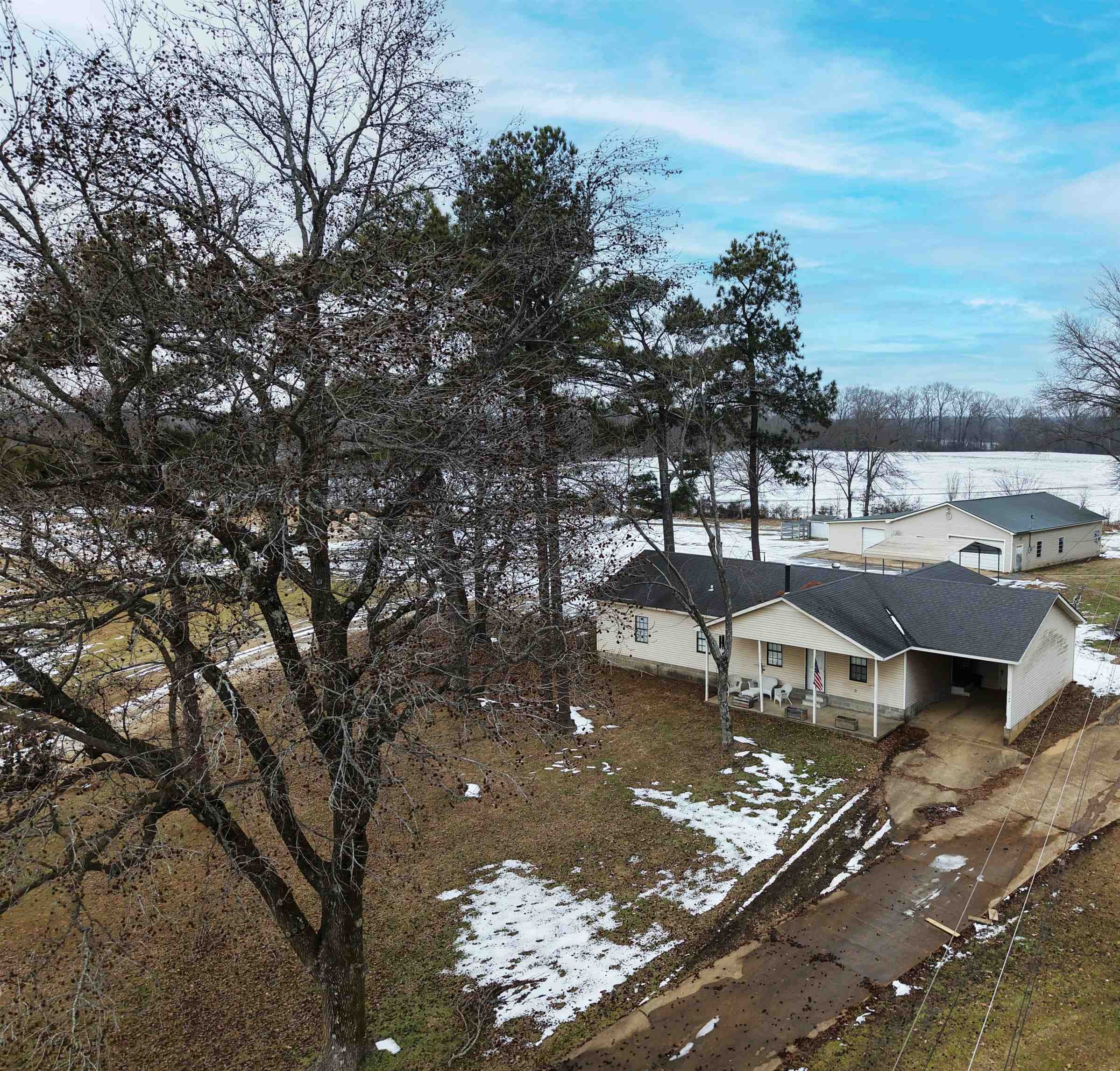 View of snowy aerial view