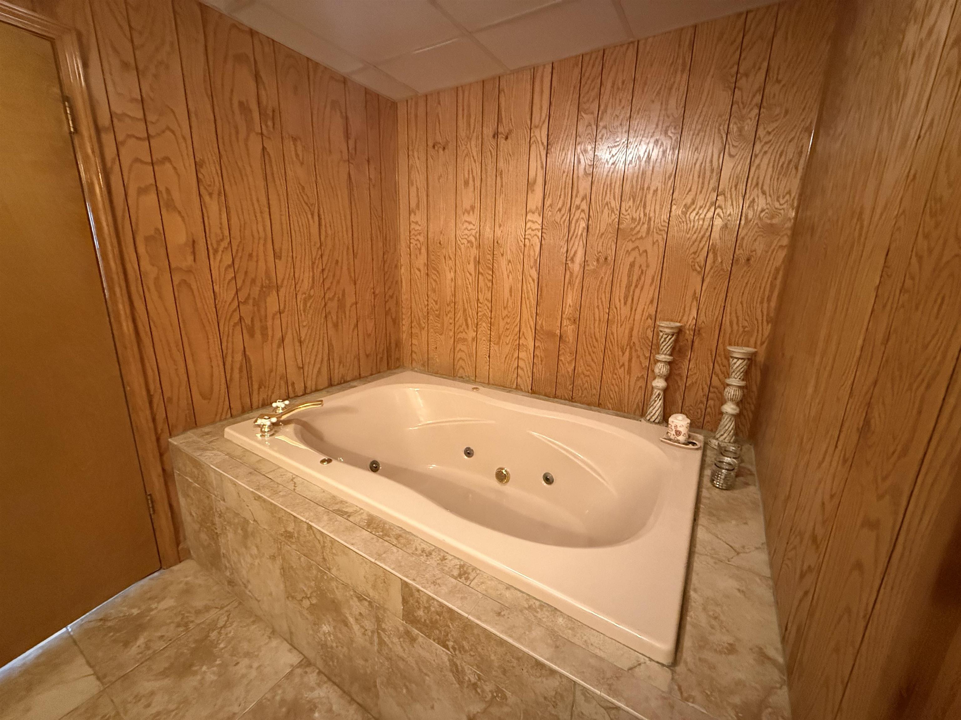 2142 Highway 70 Mason, TN 38049 - Photo 18 of 36 Full bath with a whirlpool tub, a paneled ceiling, and tile patterned floors