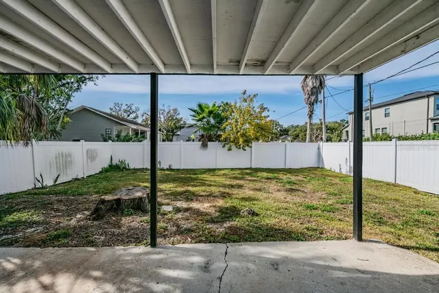 a backyard of a house
