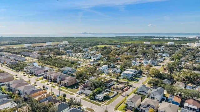 an aerial view of a city