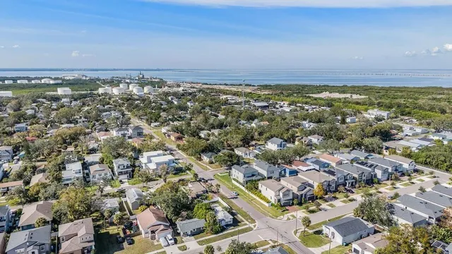 an aerial view of a city