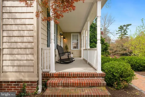 a night view of a building with street view