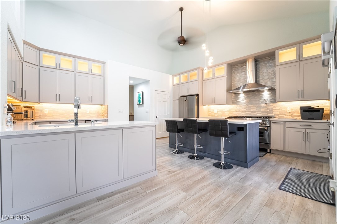 188 Carthage Street Henderson, NV 89074 - Photo 18 of 56 Kitchen featuring wall chimney exhaust hood, premi