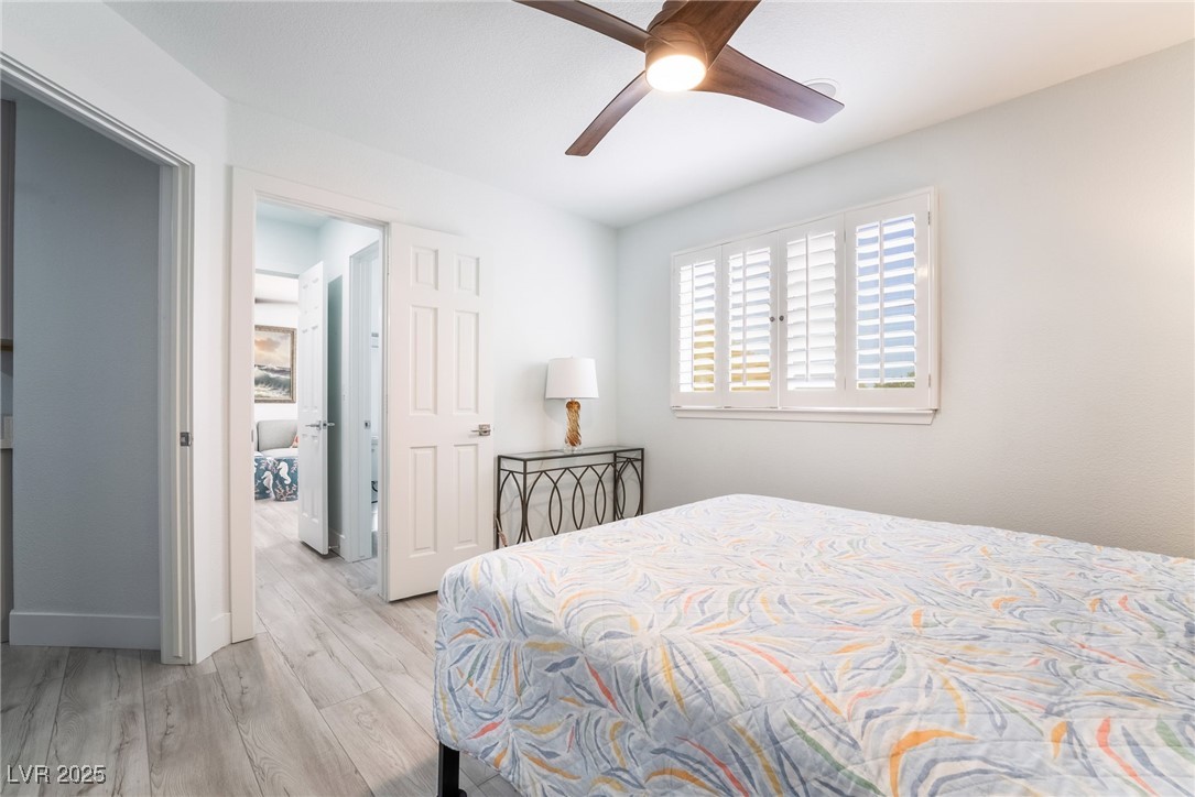 188 Carthage Street Henderson, NV 89074 - Photo 42 of 56 Bedroom with wood finished floors, ceiling fan, an