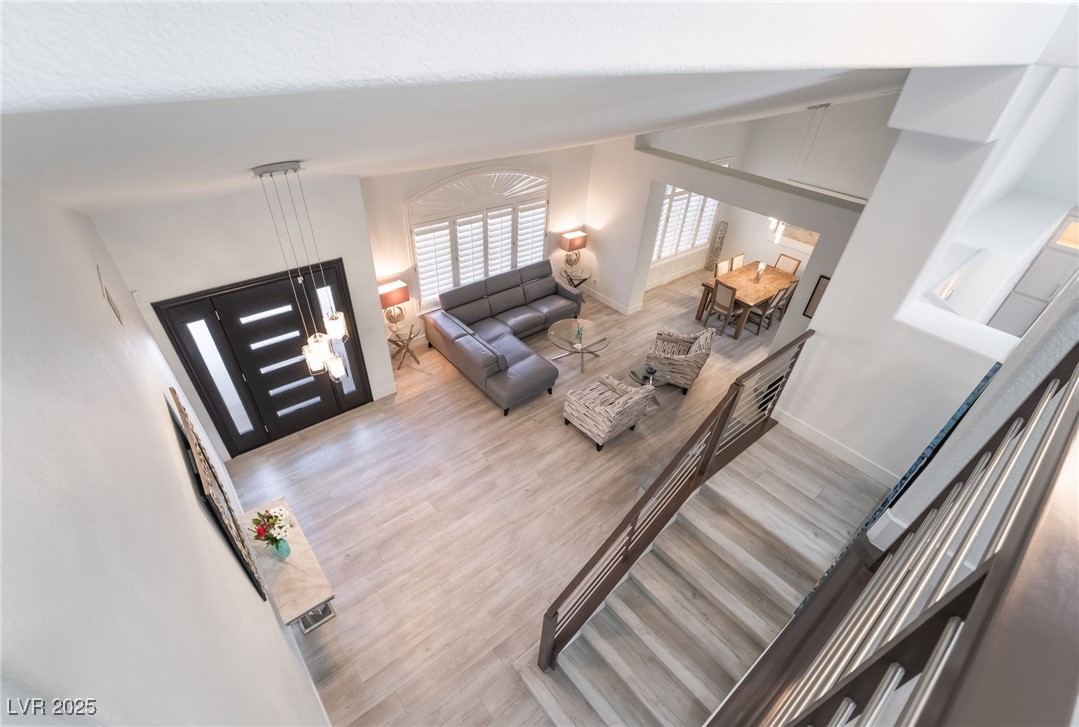 188 Carthage Street Henderson, NV 89074 - Photo 7 of 56 View from second floor Foyer entrance with wood fi