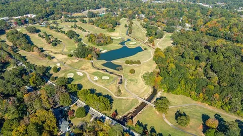 an aerial view of residential houses with yard