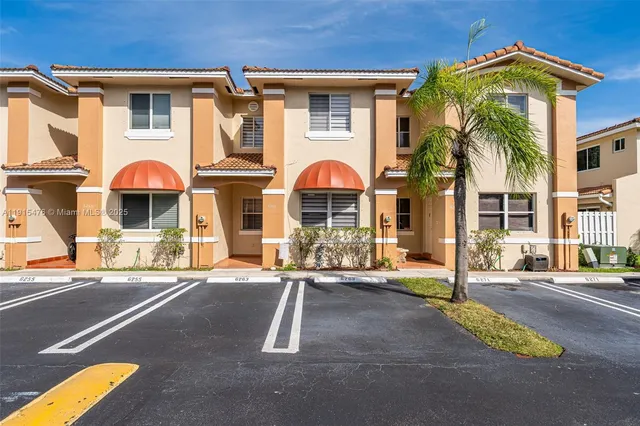 a front view of multiple houses
