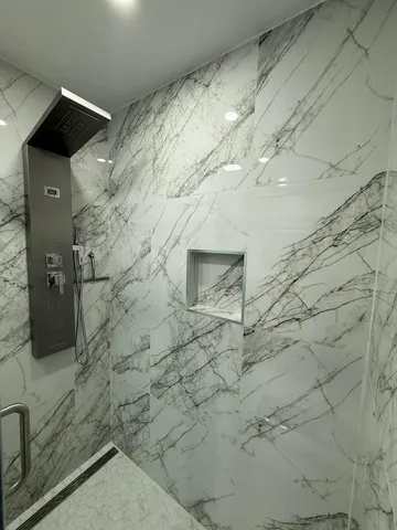a bathroom with a shower