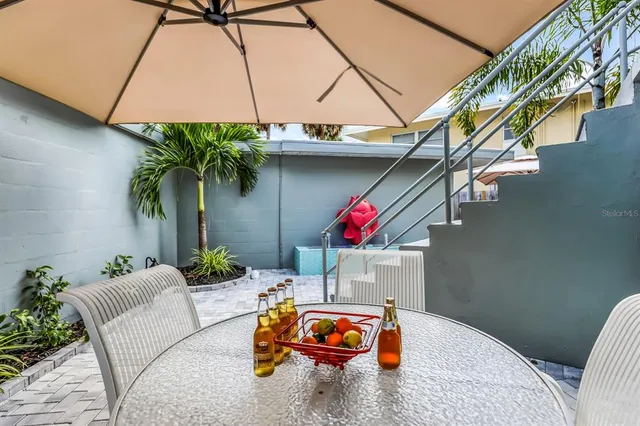 a view of outdoor space with seating