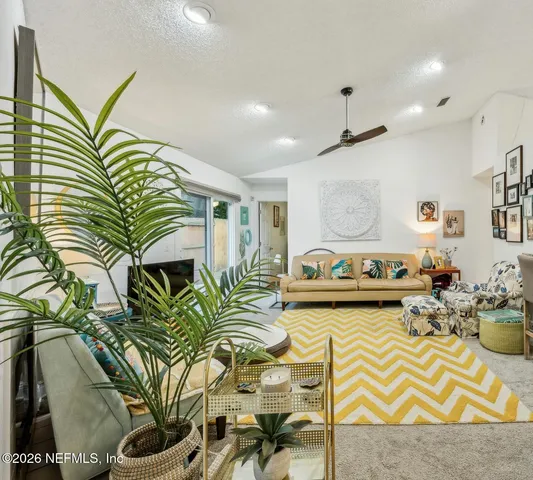 a living room with furniture