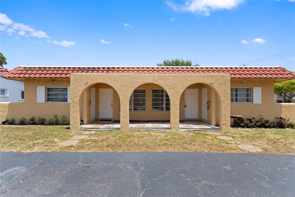 a large house with a outdoor space