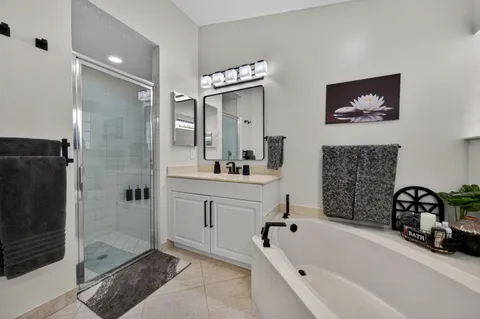 a outdoor living space with furniture potted plant