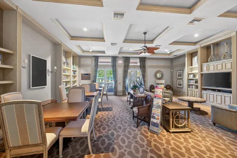 a living room with lots of furniture