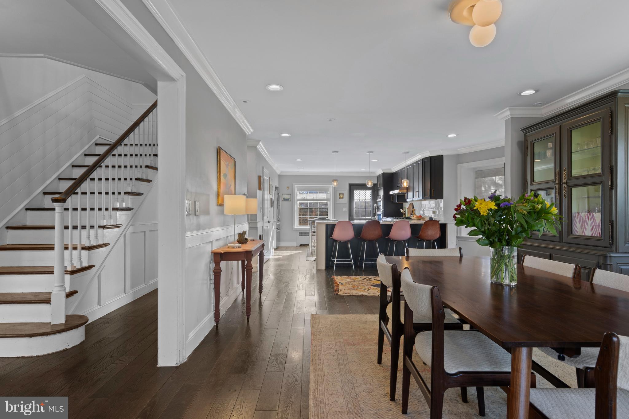 1354 Arbordale Road Wynnewood, PA 19096 - Photo 16 of 56 a view of a dining room with furniture and wooden floor