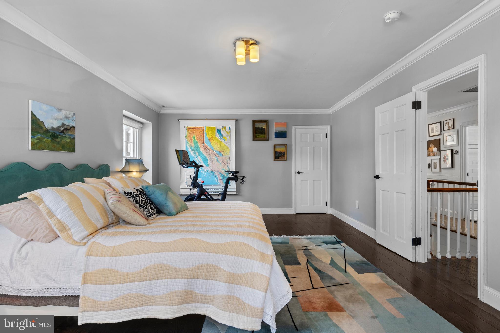 1354 Arbordale Road Wynnewood, PA 19096 - Photo 24 of 56 a bedroom with a bed and wooden floor