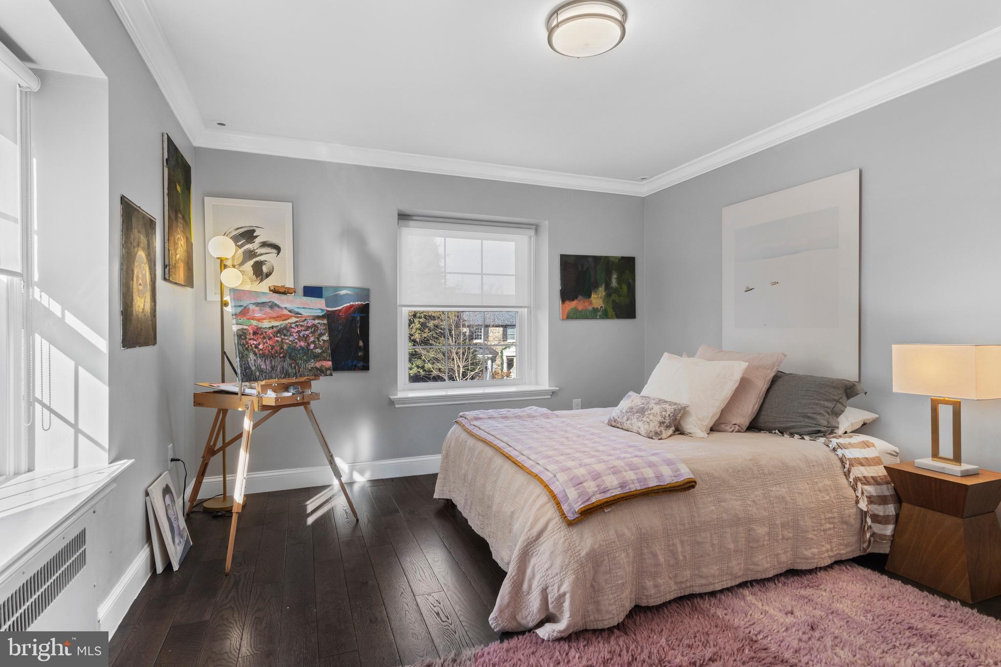 1354 Arbordale Road Wynnewood, PA 19096 - Photo 33 of 56 a bedroom with a bed and wooden floor
