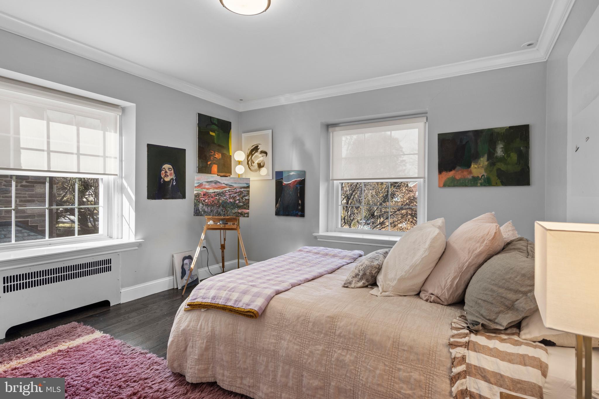 1354 Arbordale Road Wynnewood, PA 19096 - Photo 34 of 56 a bedroom with a bed and wooden floor