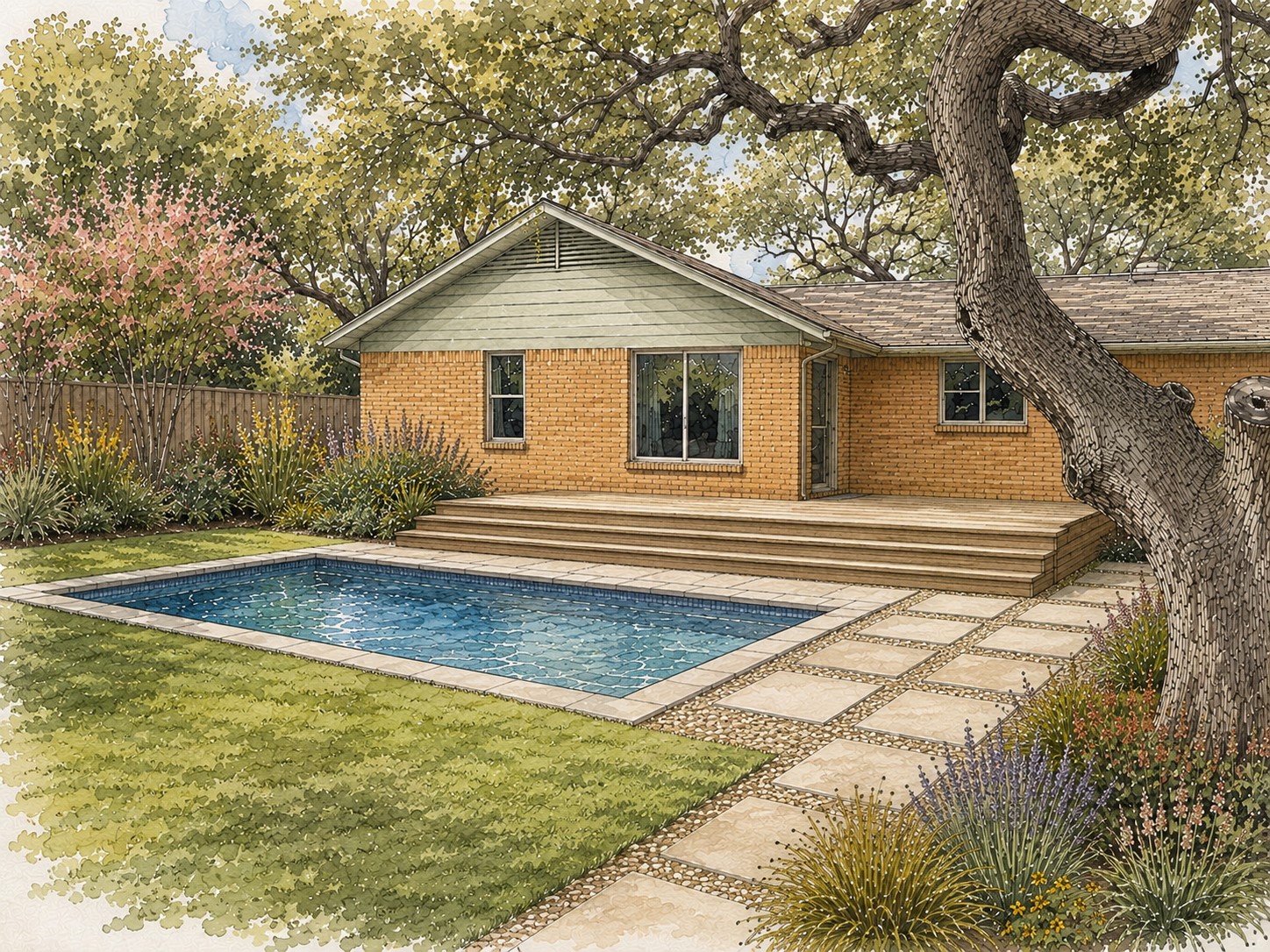 502 Sunset Circle Austin, TX 78704 - Photo 21 of 28 Pool rendering by Golden Hour Pools. Buyer to verify.