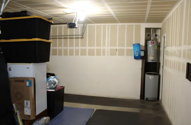 a backyard of a house with garden