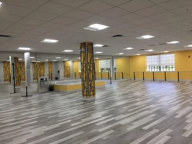 a view of a dining area with furniture