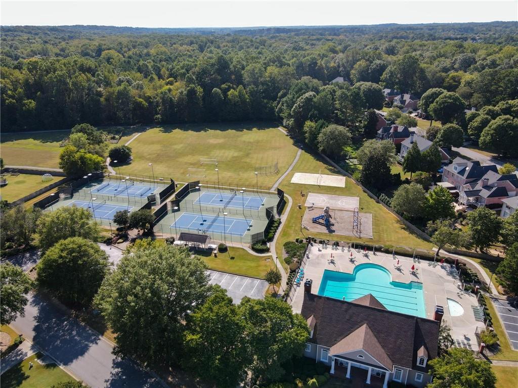 4055 Vista Point Lane Suwanee, GA 30024 - Photo 37 of 42 an aerial view of a house with a yard