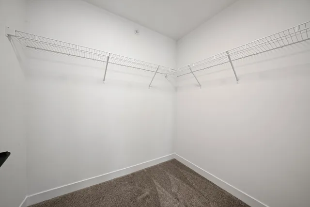 a view of a room with racks on the wall