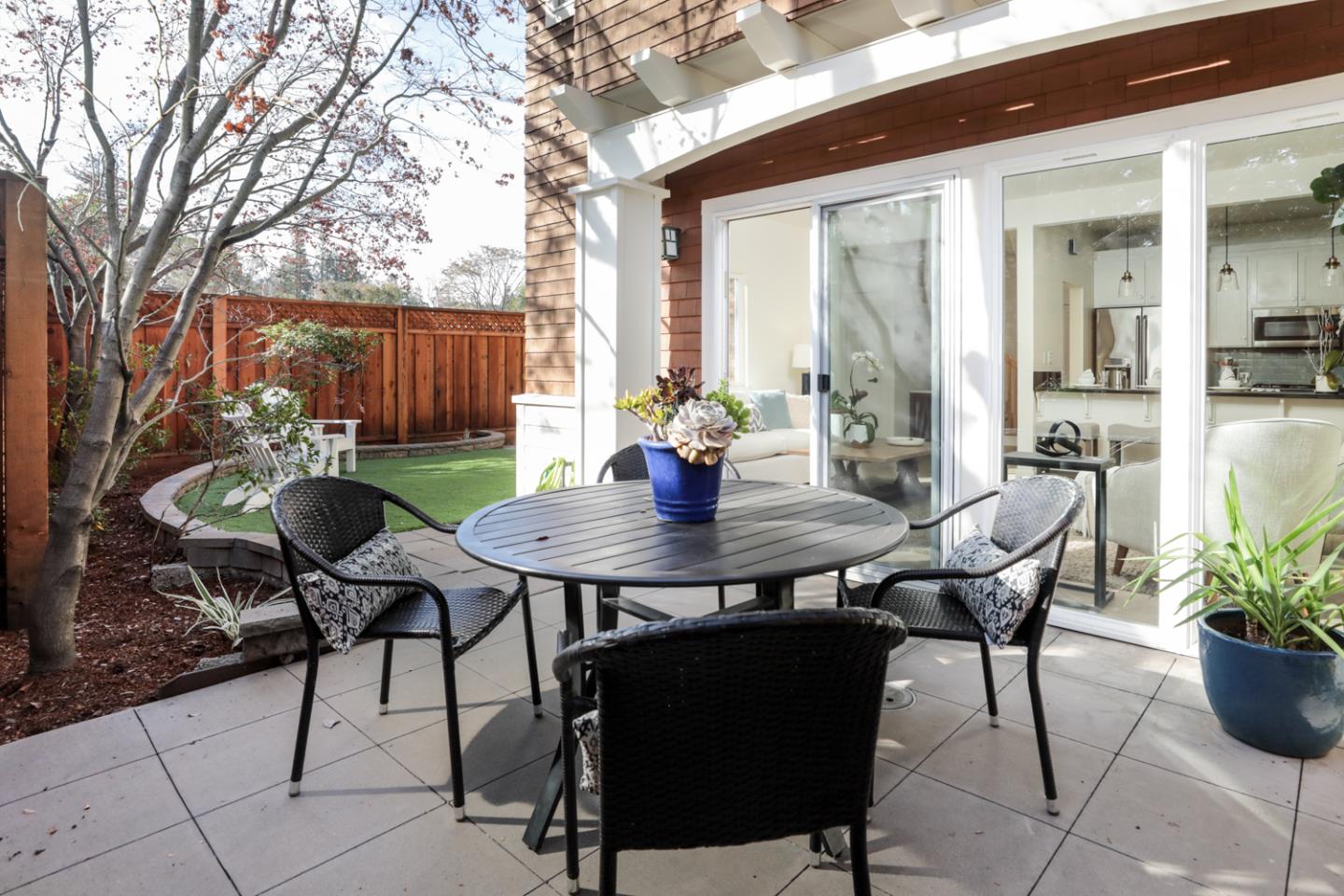 595 Willow Road Menlo Park, CA 94025 - Photo 26 of 28 a view of an outdoor space with table and chair