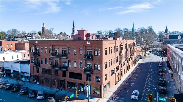 a view of city with tall buildings