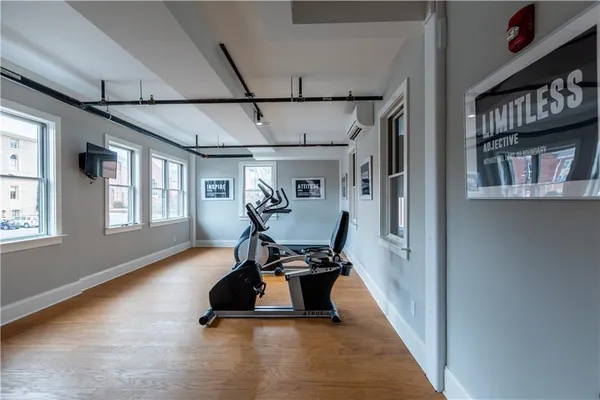 a view of livingroom with furniture and wooden floor