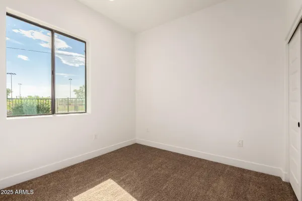 an empty room with a window