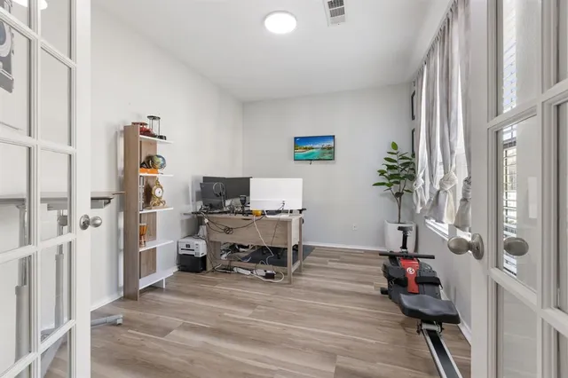 a room with furniture and a window