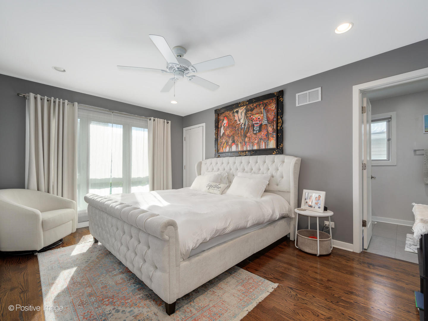 2139 North Bingham Street Chicago, IL 60647 - Photo 10 of 24 a bedroom with a bed and a couch