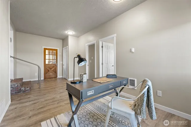 a living room with furniture