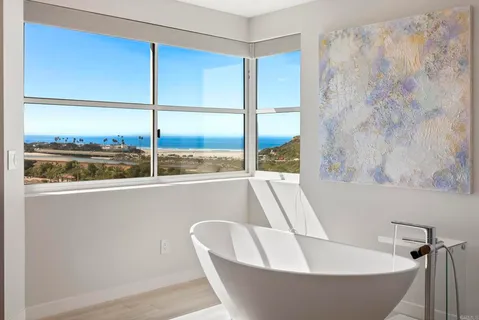 a view of a bathtub in a room