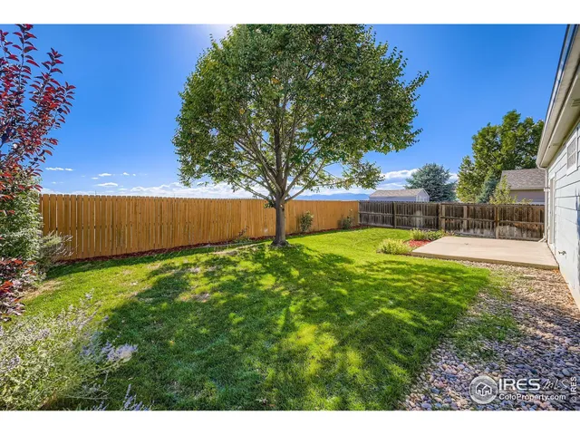 a view of yard with swimming pool and green space