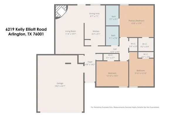$1,999 | 6219 Kelly Elliott Road, Arlington, TX 76001