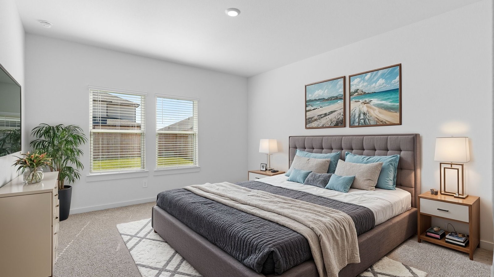 6216 Orchid Crst Lane Rosenberg, TX 77469 - Photo 19 of 48 a bedroom with bed and a potted plant