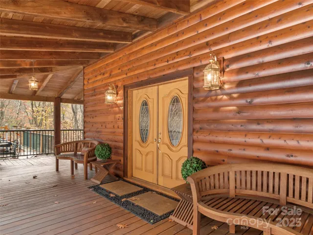 a view of porch with seating space