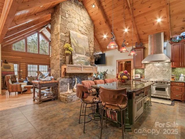a view of a patio with table and chairs