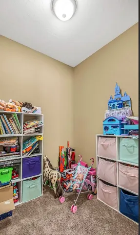 a room with toys and storage