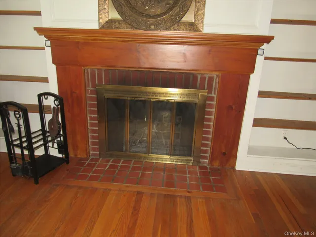 a view of a fireplace in a room
