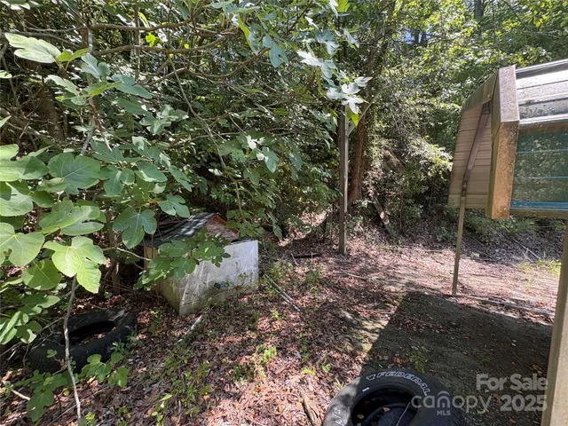 a backyard of a house with lots of green space