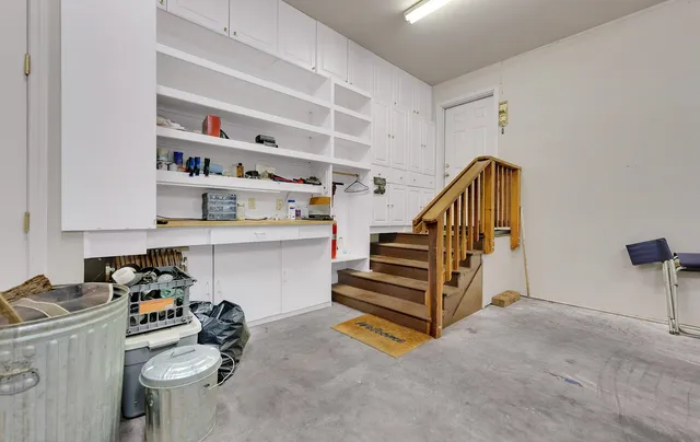 a storage room with washer and dryer