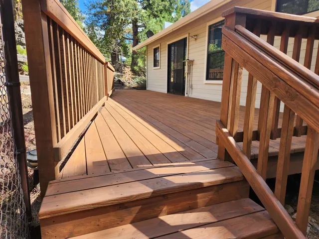 a view of outdoor space and deck
